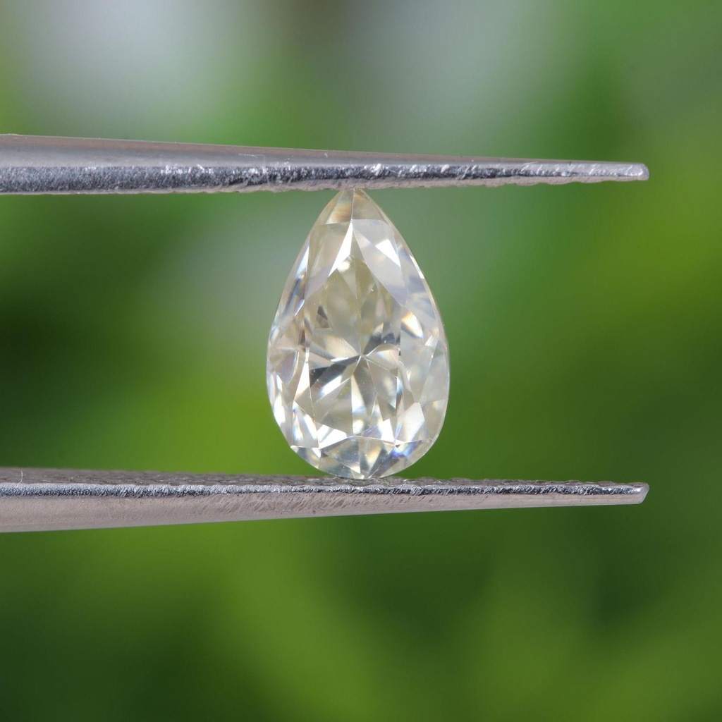 Loose Moissanite Salt & Pepper Off White Clean Pear Cut 9.40 x 6.00 MM