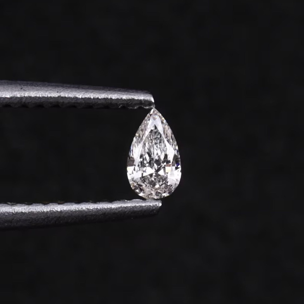 Loose Moissanite Salt & Pepper White Clean Pear Cut 11.30 x 5.70 MM