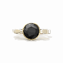 Round Cut Bezel Setting Solitaire Black Diamond Ring For Women