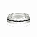 Black Round Cut Diamond Channel Setting Eternity Wedding Band For Men