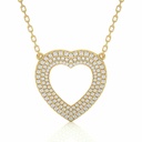  Round Cut Diamond Heart Shape 3 Raw Pave Setting Diamond Pendant For Women