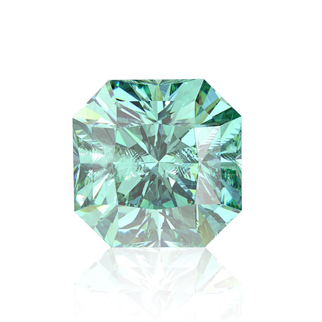 Loose Moissanite Salt & Pepper Green Clean Square Radiant Cut 6.50 MM
