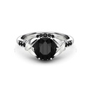  Round Cut Diamond Halo Unique Style Black Diamond Engagement Ring For Women