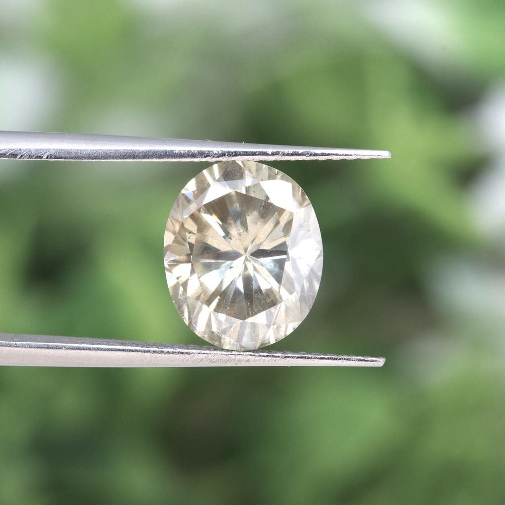 Loose Moissanite  Salt & Pepper Off White Clean Oval Cut 10.50 x 8.50 MM