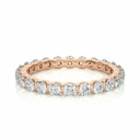Round Cut Diamond Bar Setting Eternity Wedding Band For Women