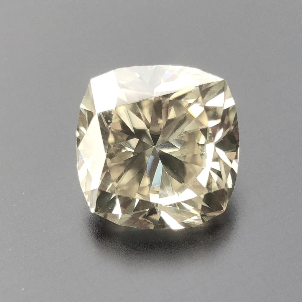 Loose Moissanite Salt & Pepper Off White Clean Cushion Cut 8.00 MM