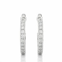 Round Cut Diamond Prong Setting Hoop Earrings For Women