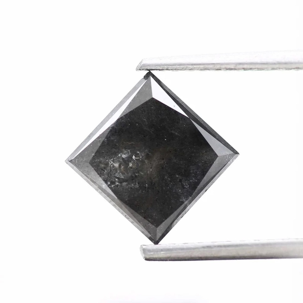 Loose Moissanite Salt & Pepper Grey Clean Princess Cut 3.80 MM