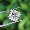 Loose Moissanite Salt & Pepper Off White Clean Asscher Cut 5.50 MM