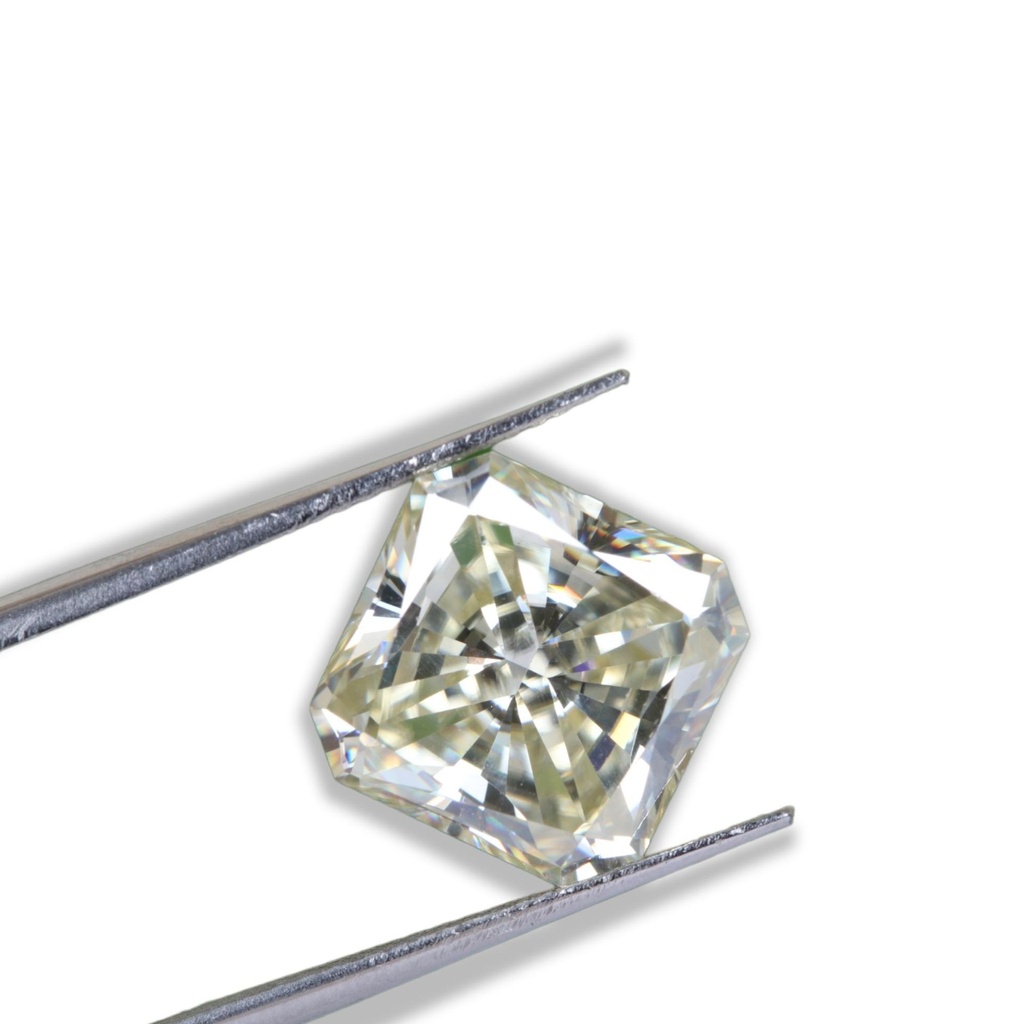 Loose Moissanite Salt & Pepper Off White Clean Square Radiant Cut 7.50 MM