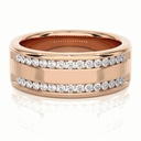 Round Cut Diamond Double Raw Channel Setting Band For Women