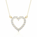  Round Cut Diamond Prong Set Heart Shaped Pendant For Women 
