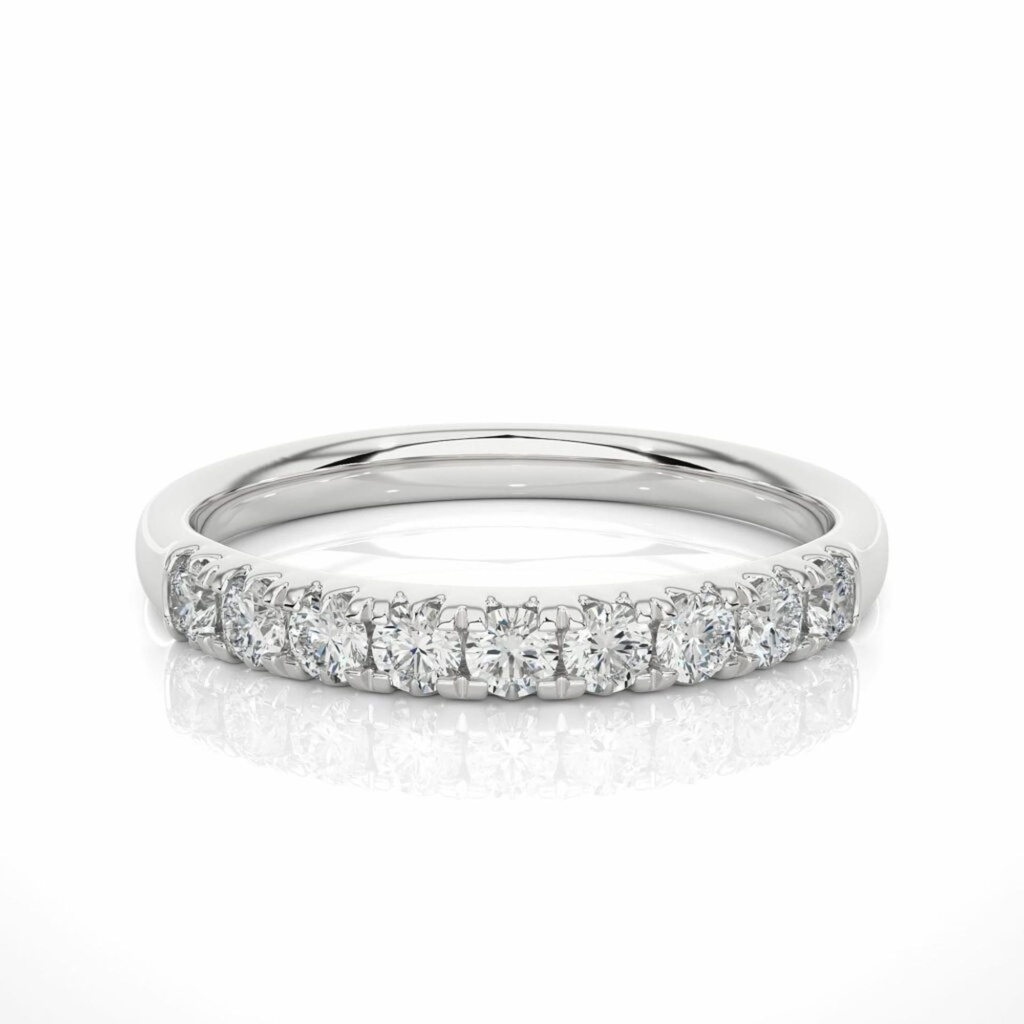  Round Cut Diamond Half Eternity Wedding Band For Women
