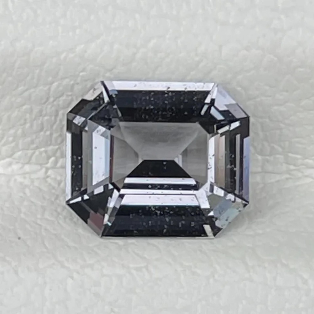 Loose Moissanite Salt & Pepper Grey Clean Emerald Cut 8.00 x 6.00 MM