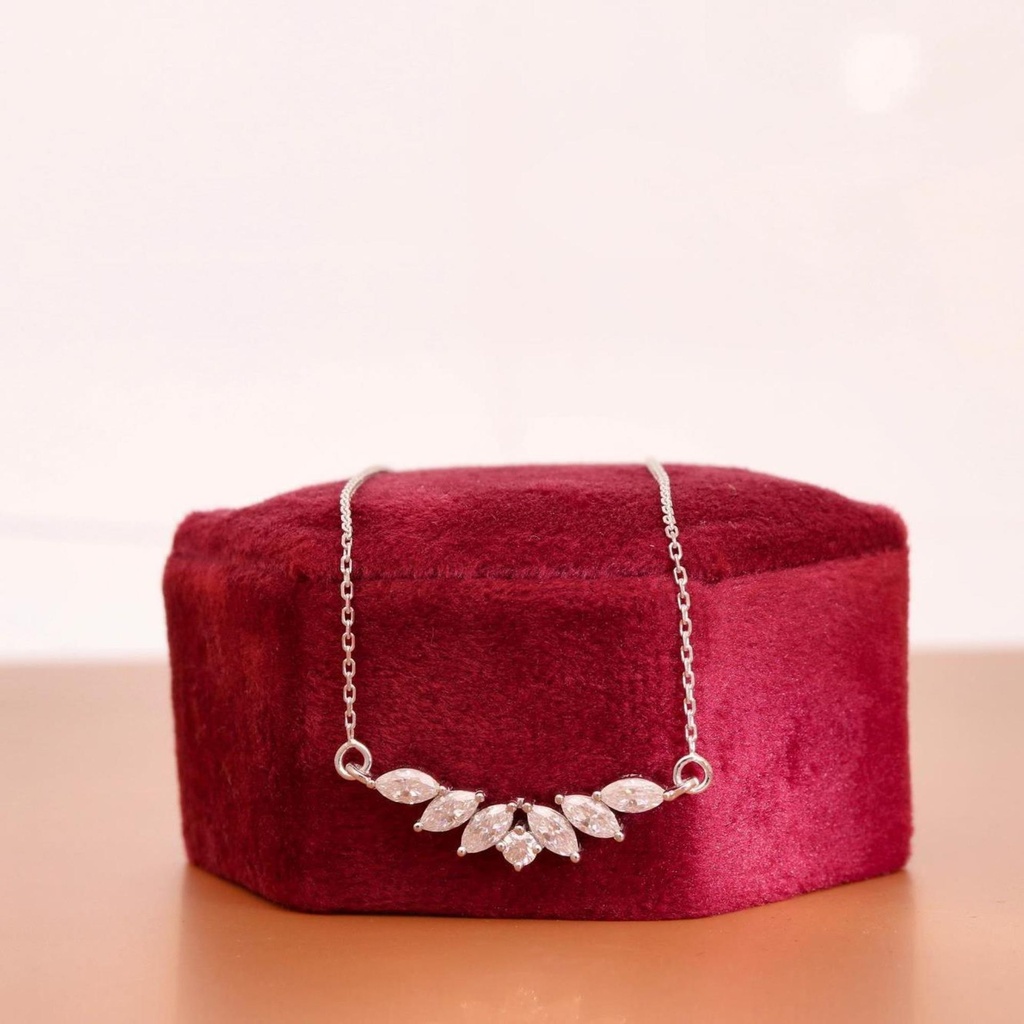 Marquise And Round Cut Diamond Unique Necklace For Women