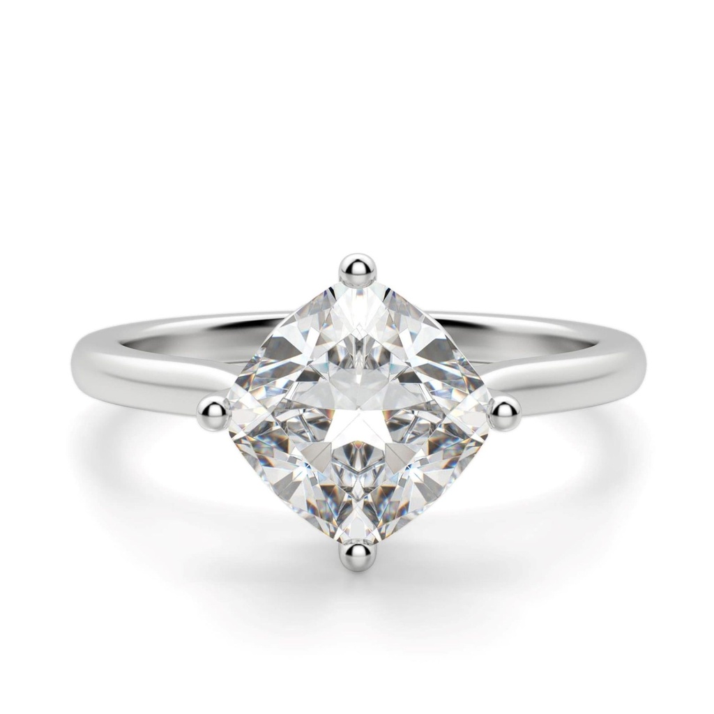 Cushion Cut Diamond Solitaire Engagement Ring for Women