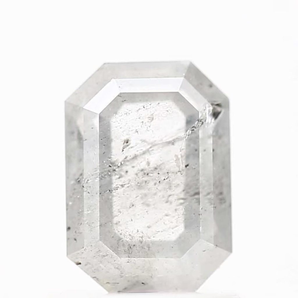 Loose Moissanite Salt & Pepper White Clean Emerald Cut 8.00 x 7.00 MM
