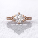 unique engagement ring moissanite Round cut 6 Prong small diamond