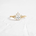 Pear Shape Cut Lab Grown Diamond with Side Stones Setting Engagement Ring in 14k Yellow Gold