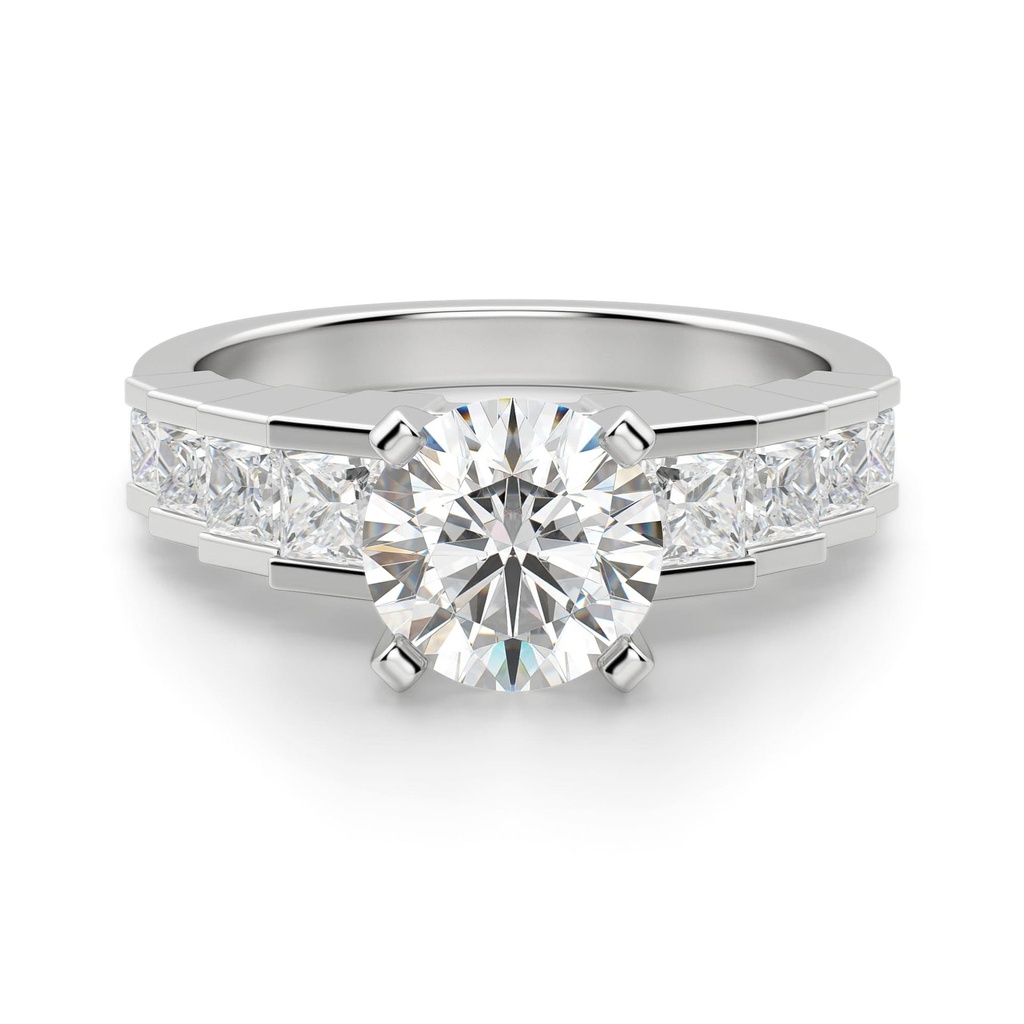 Brilliant Round Cut Vintage Moissanite Engagement Ring