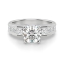 Brilliant Round Cut Vintage Moissanite Engagement Ring