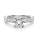Princess Cut Pave Set Moissanite Women's Ring
