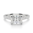 East to West Radiant Cut Moissanite Ring