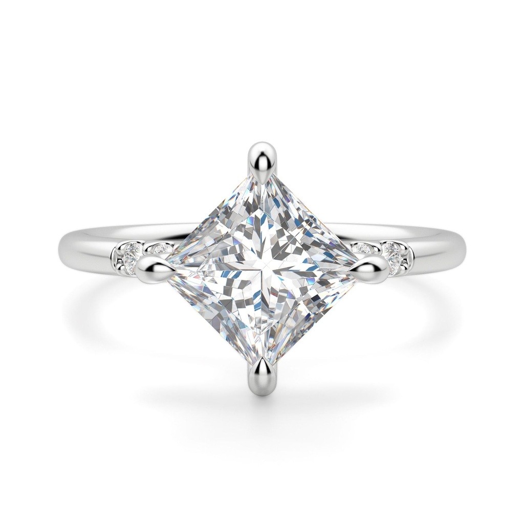 Princess Cut Kite Shape Moissanite Engagement Ring