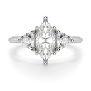 Marquise Cut Moissnaite Three Stone Ring