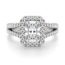 Radiant Cut Diamond Halo Anniversary Ring For Women