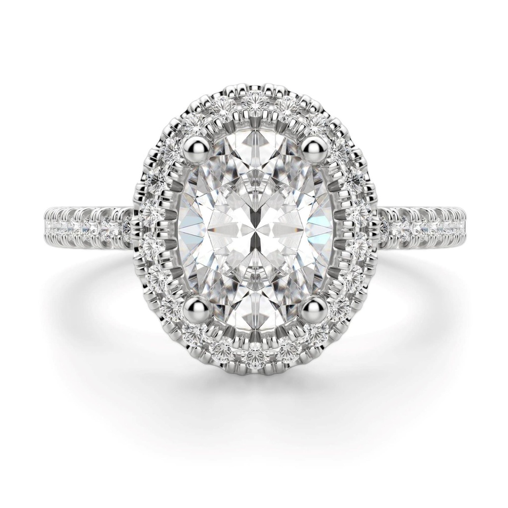 Oval Cut Diamond Halo Engagement Ring For Women