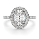 Oval Cut Diamond Halo Engagement Ring For Women