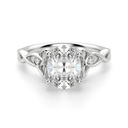 Oval Cut Moissanite Twisted Engagement Ring
