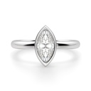 Marquise Cut Bezel Set Moissnaite Engagement Ring