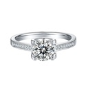 Round Cut Diamond Solitaire With Accent Engagement Ring for Women