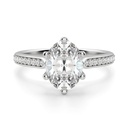 Oval Cut Pave Set Moissanite Engagement Ring