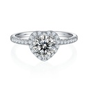 Round Cut Diamond Halo Heart Shape Valentine Ring for Women