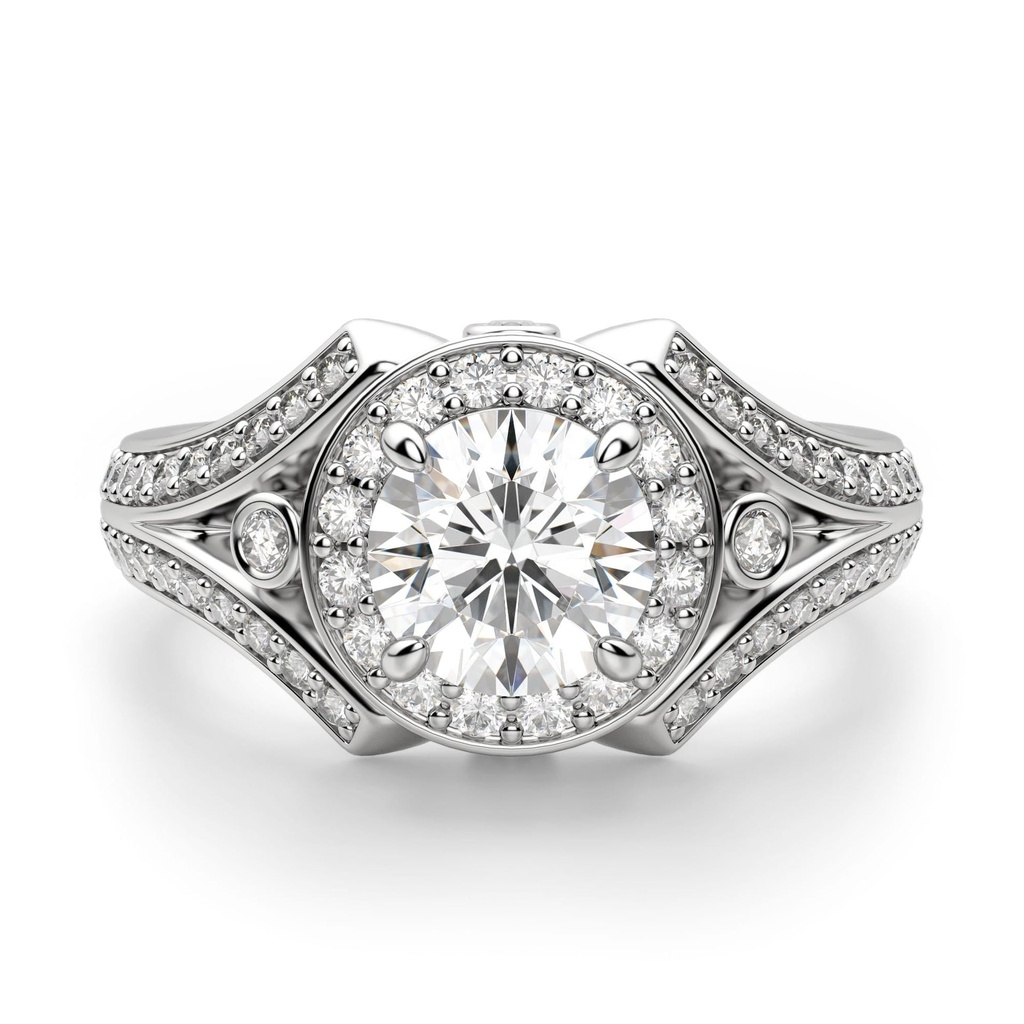 Brilliant Round Cut Vintage Engagement Ring