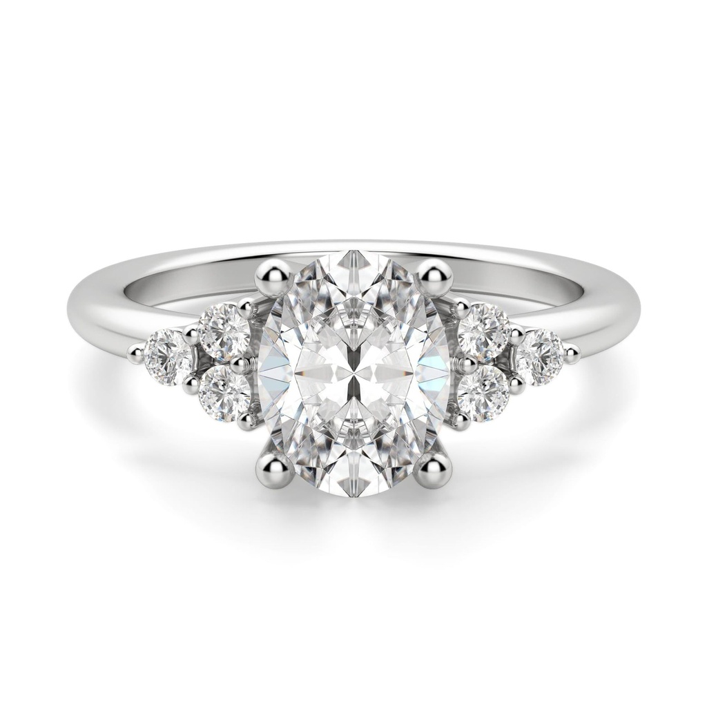 Oval Cut Seven Stone Moissanite Ring for Women's