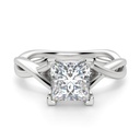Princess Cut Twisted Moissanite Engagement Ring