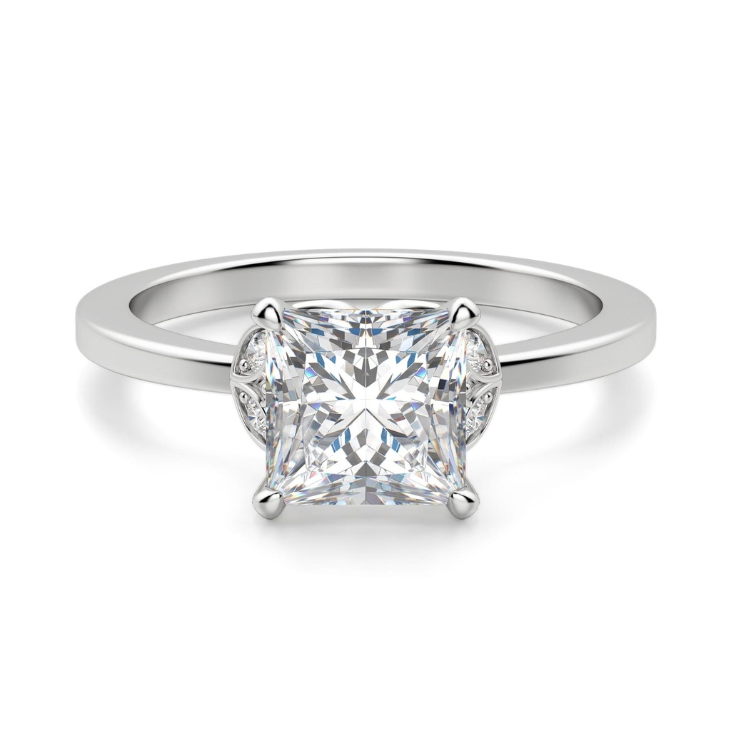 Princess Cut Art Deco Moissanite Engagement Ring