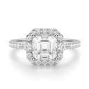 Asscher Cut Moissanite Halo Engagement Ring