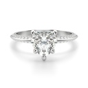 Heart Cut Pave Set Moissanite Engagement Ring