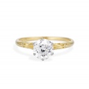 Old European Round Cut Diamond Solitaire Engagement Ring for Women