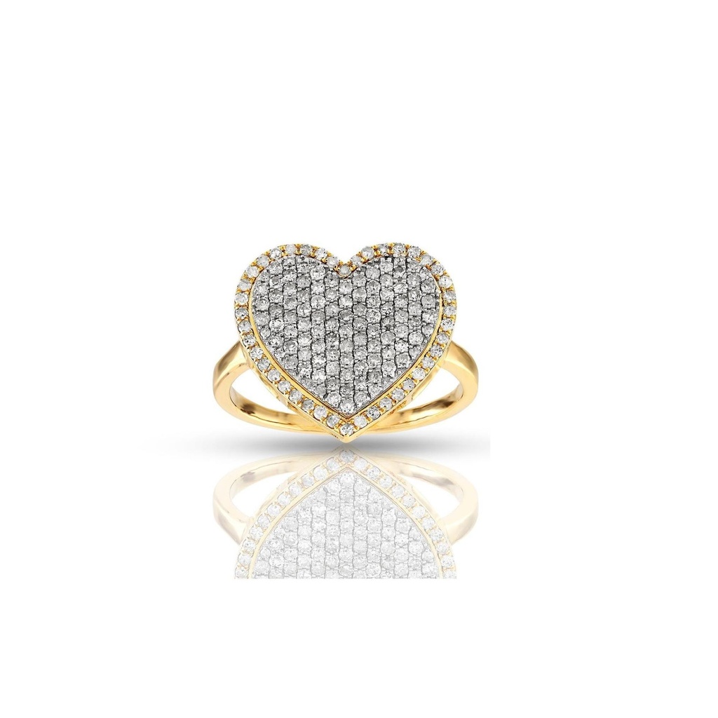 Round Cut Diamond Heart Shape Art Deco Valentine Special Ring for Women