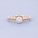 Round Vintage Moissanite Marquise cut Wedding Band Rose Gold engagement band Women half eternity band promise ring anniversary band ring