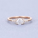 Delicate Moissanite Ring Round Cut Gold Ring Rose Gold Ring Engagement Ring Diamond Ring for Women Gift for Her Anniversary Gift