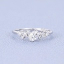 Oval cut White Moissanite engagement white gold vintage Pear shape diamond Cluster engagement ring for women unique Bridal Promise gift