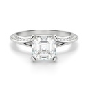 Asscher Cut Diamond Knife Edge Split Shank Anniversary Ring for Women