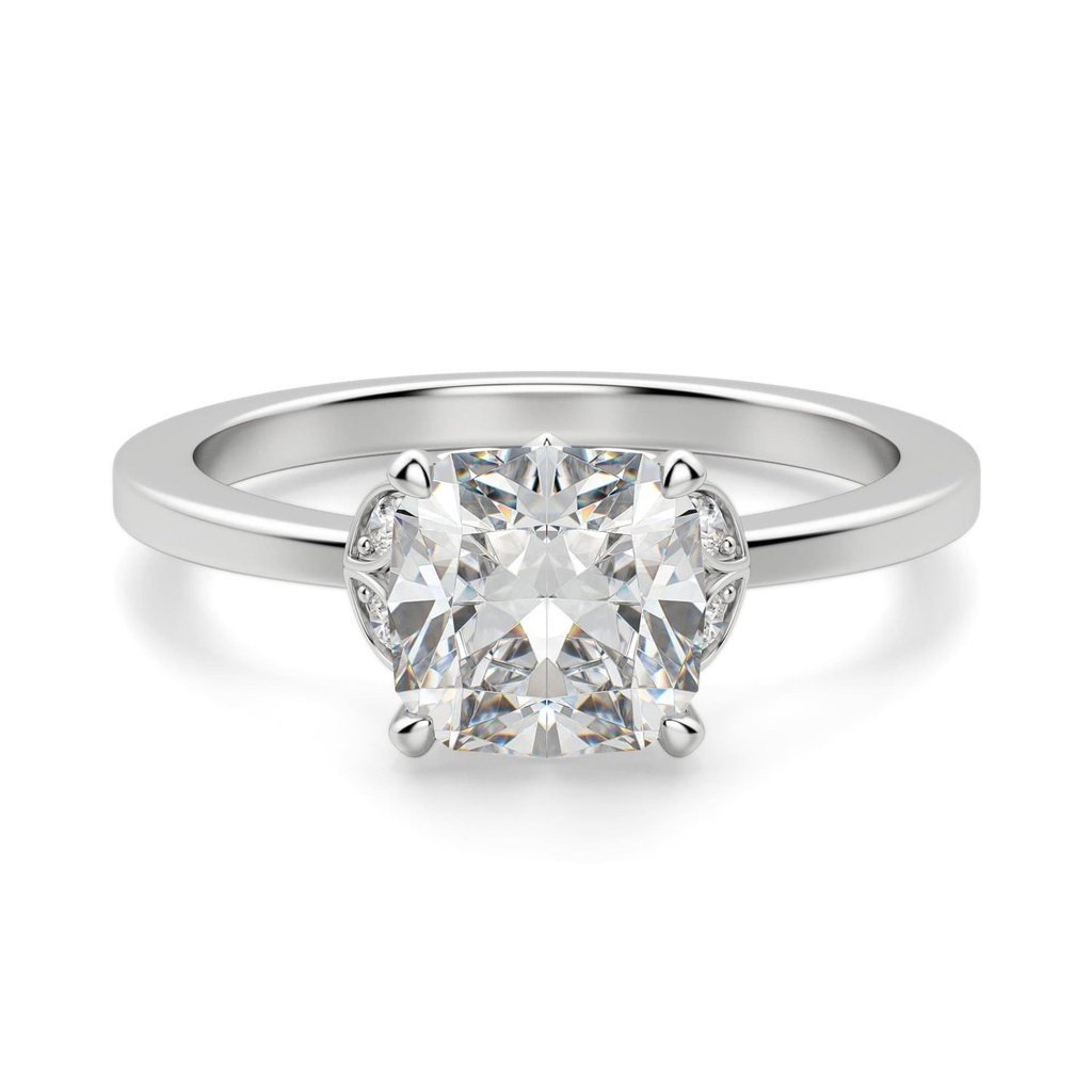Cushion Cut Diamond Art Deco 5 Stone Engagement Ring For Women